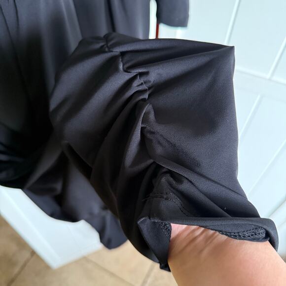 Torrid Womens Jumpsuit Sz 22 Black Studio Knit One Shoulder Ruched NEW - Picture 7 of 8